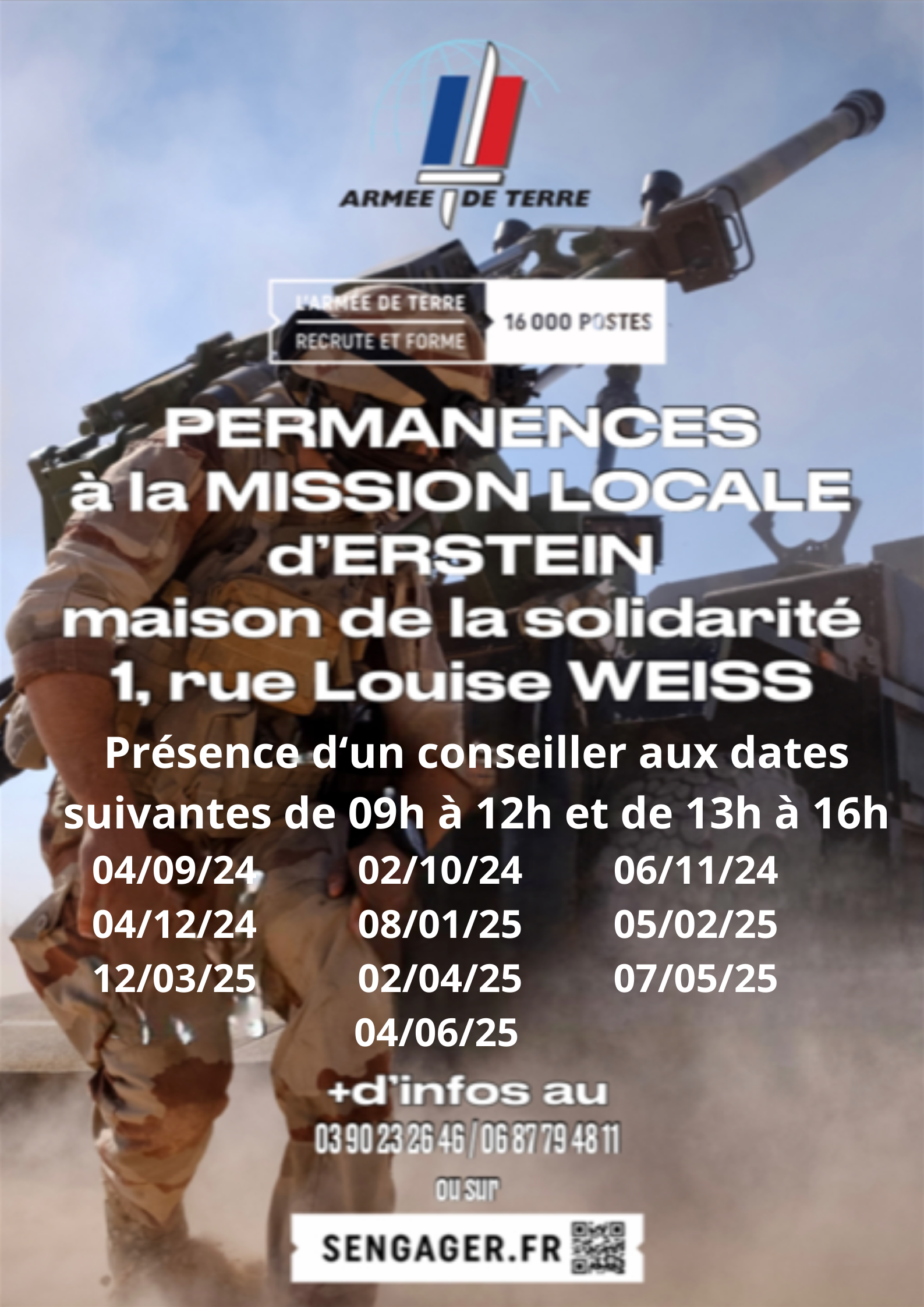 Permanences du Conseiller en recrutement de l'Armée de Terre